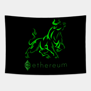 Vintage Bull Market Ethereum Coin Crypto Token Cryptocurrency Wallet Ethereum HODL Birthday Gift For Men Women Kids Tapestry