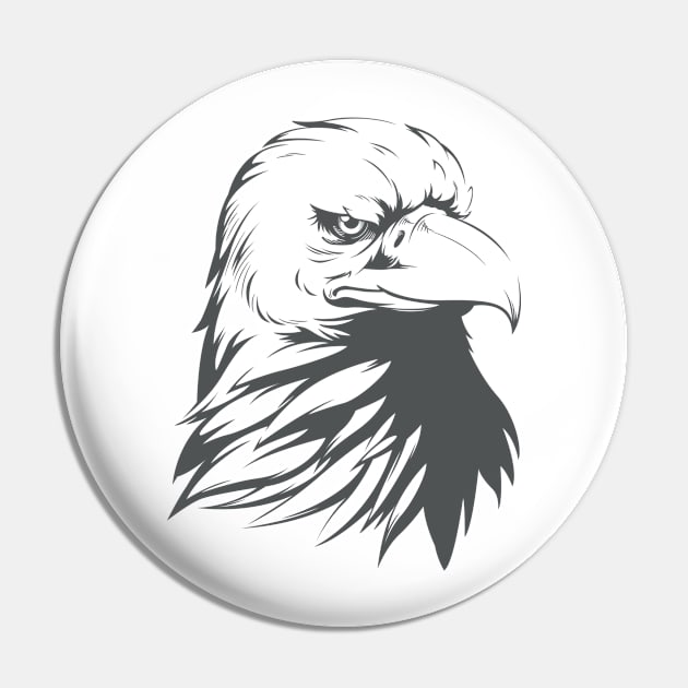 Bald Eagle Silhouette Pin by Asykar