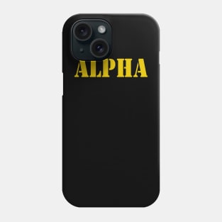 Alpha in yellow font, military style Phone Case