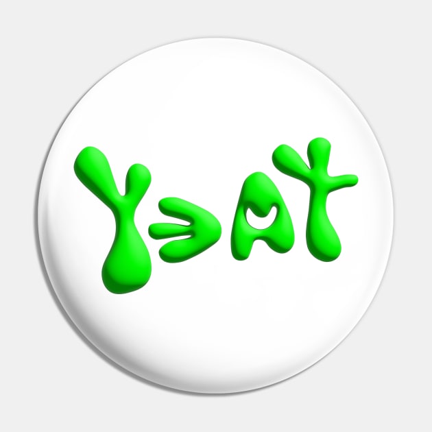 Yeat 3D liquid text vintage Pin by Scarlett Blue