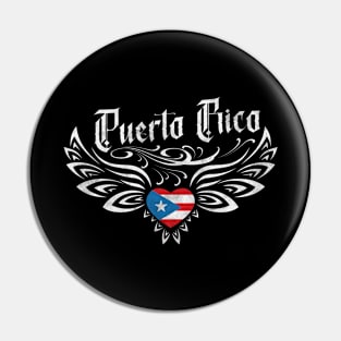 Puerto Rico Angel Wings-Grunge Style Pin