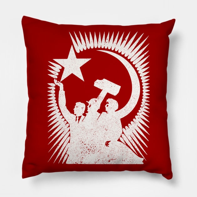 Soviet Propaganda Poster (White) Pillow by n23tees