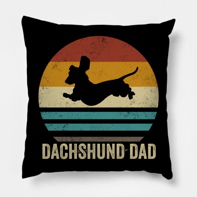 Dachshund Dad - Love Dogs Pillow by Matthew Ronald Lajoie