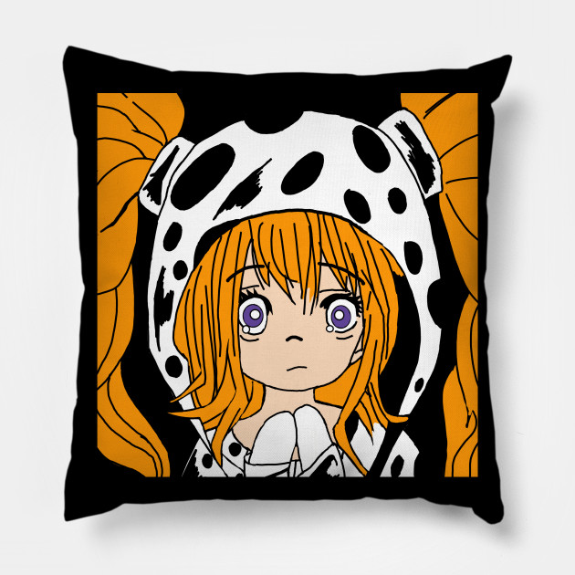anime girl hottie with cow print hoodie