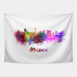 Macau skyline in watercolor Tapestry