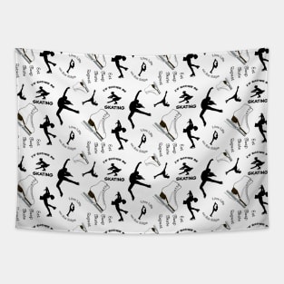 Figure Skating Life- Graphic Design Style 1- Black and White Tapestry