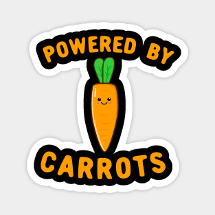 Powered By Carrots - Cute Kawaii Carrot Face Magnet