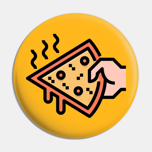 Hand Held Pizza Slice Pin by InkyArt