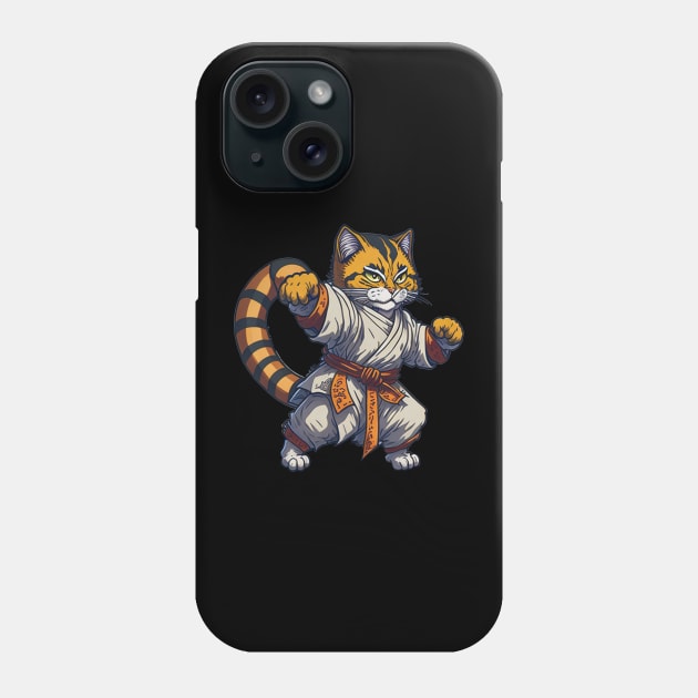 Cute Karate Cat Phone Case by ImaginativeInkPOD