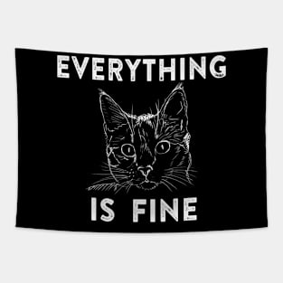 Everything is Fine Cat Tapestry