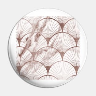 Art Deco pattern - rose gold marble fans Pin