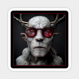 An old demon with red glases Magnet