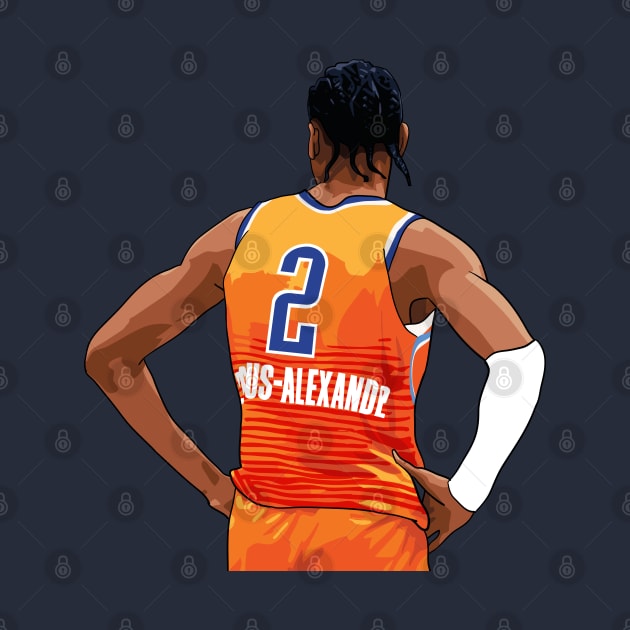 Shai Gilgeous-Alexander Vector Back Orange Above Waist Qiangy by qiangdade