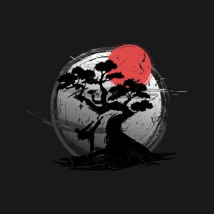 Aikido Martial Arts Japanese Style Bonsai Sunset Karate T-Shirt