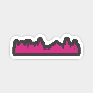 Dresden skyline pink Magnet