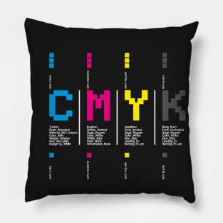 CMYK Color Typography Typeface Prepress Graphic Design Pillow