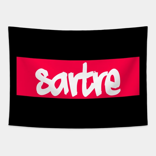 Sartre (Red) Tapestry by StudioX27