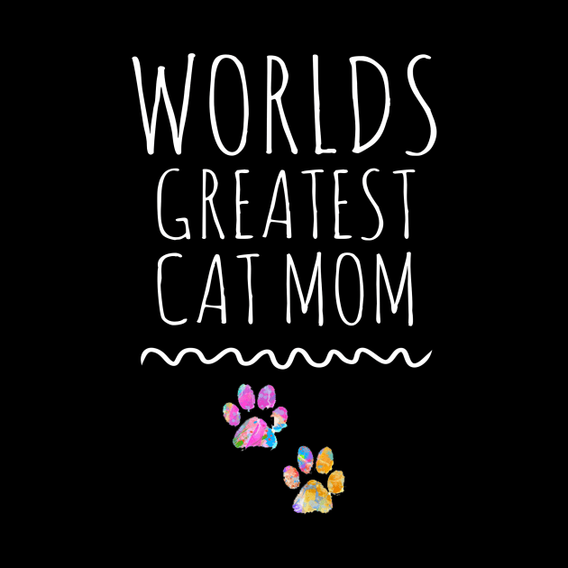 Worlds Great Cat Mom Gift Paw Print Cute Idea by joannejgg