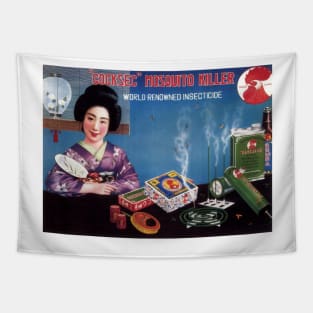 Mosquito Killer Insecticide Kimono Woman Vintage Japanese Advertisement Tapestry