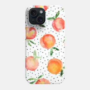 Peachy summer - watercolor peach fruits Phone Case