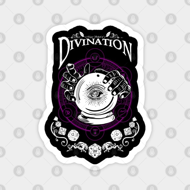 Divination - D&D Magic School Series: White Text Magnet by Milmino