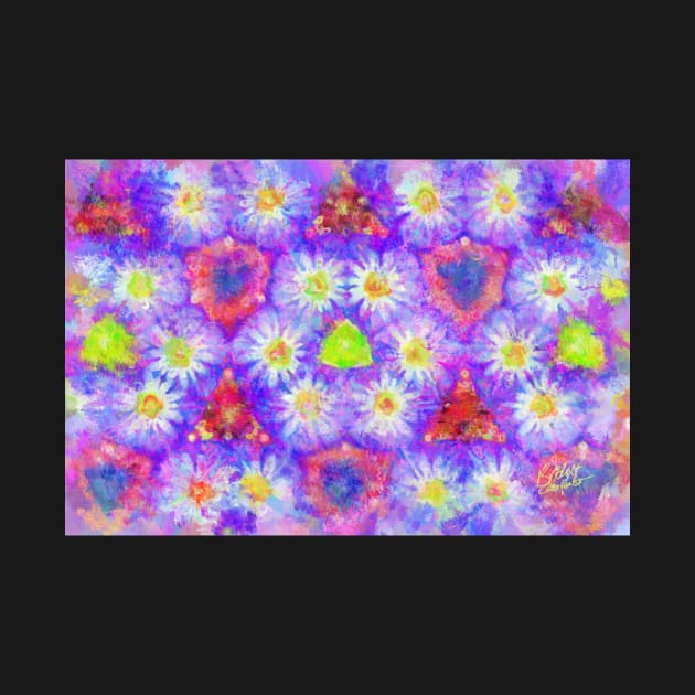 Morning Glory Kaleidoscope Mathematical Abstract Impressionist Painting by BonBonBunny