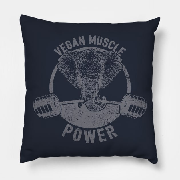 Vegan Muscle Power Elephant Pillow by yeoys