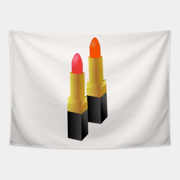 Lipstick Coral and Orange Tapestry by CalliLetters