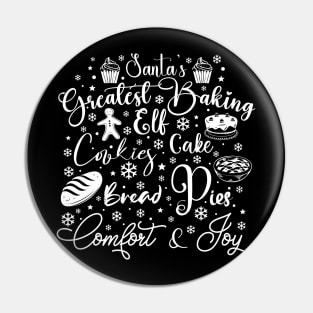 Santa's Greatest Baking Elf in Light Font Pin