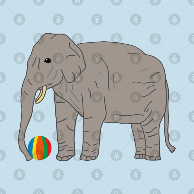 Playful Elephant with ball art by Anke Wonder 