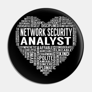 Network Security Analyst Heart Pin