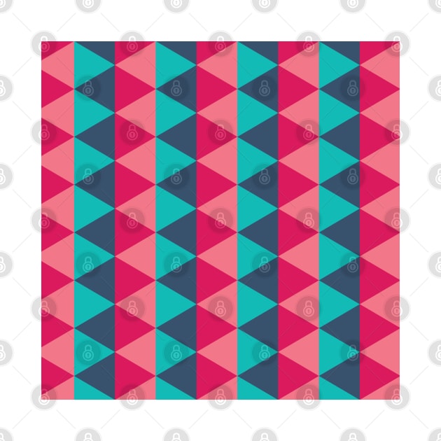 Pink and Blue Triangle Seamless Pattern 004#001 by jeeneecraftz