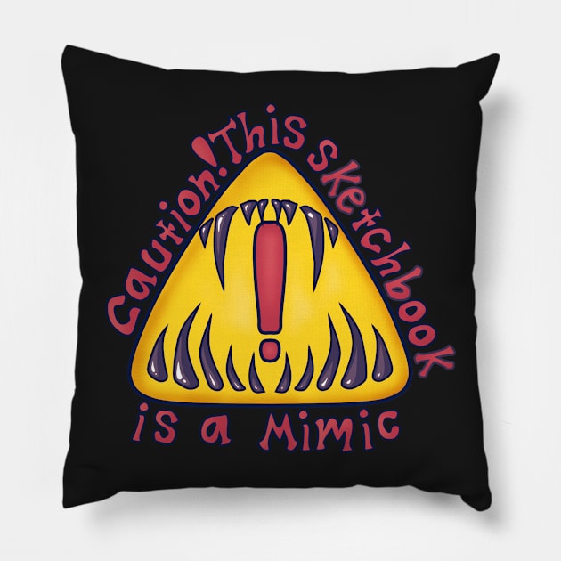 Sketchbook Mimic Label Pillow by Sketchyleigh