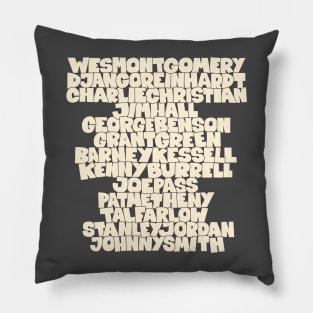 Jazz Legends in Type: The Jazz Guitarists Pillow