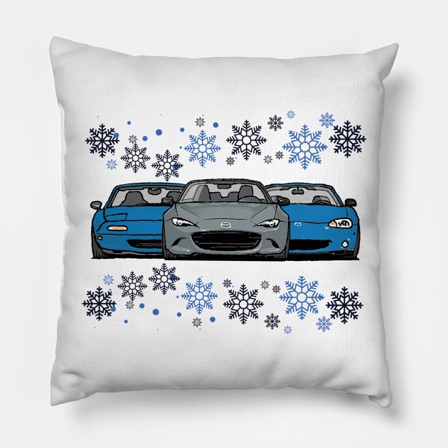 MX5 Miata Christmas Pillow by Woreth