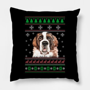 Saint Bernard Ugly Christmas Sweater Funny Dog Lover Owner Gifts Pillow