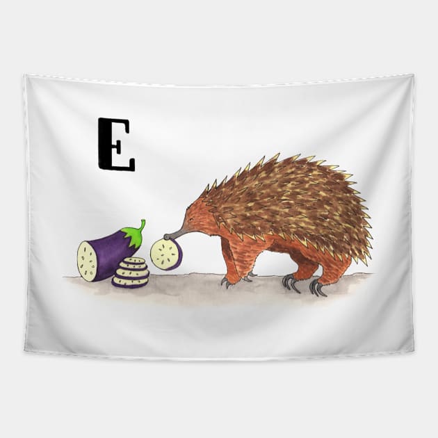 E is for Echidna Tapestry by thewatercolorwood