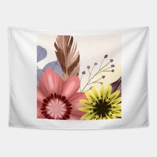 Floral Art Salmon Tapestry