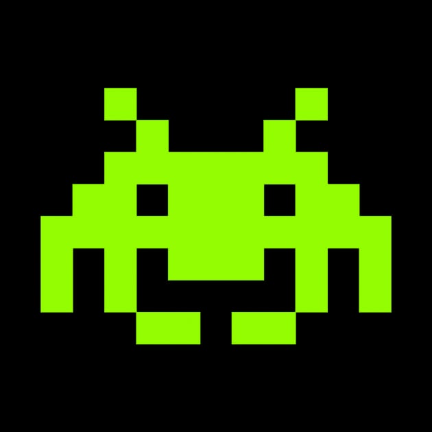 Vintage Game Alien, neon green by LittleBean