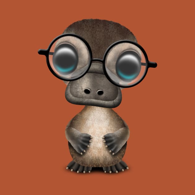 Cute Nerdy Platypus Wearing Glasses by jeffbartels