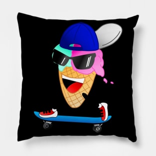 Funny Skater Ice Cream Pillow