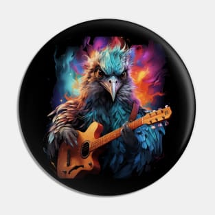 Emu Playing Guitar Pin