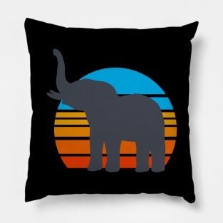 Elephant Vintage Sunrise Edition Pillow