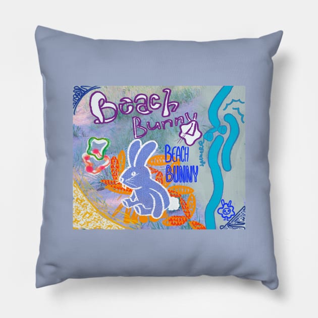 BEACH BUNNY Pillow by Noah Monroe