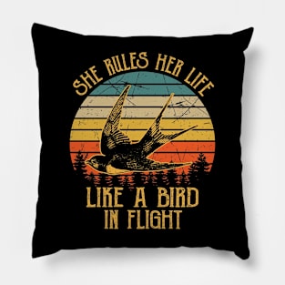 Stevie Nicks She Rules Her Life Like A Bird In Flight Pillow