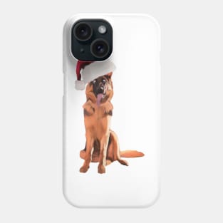 Funny German Shepherd With Santa Hat Phone Case