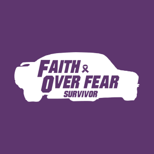 pancreatic cancer Awareness  purple ribbon faith over fear survivor T-Shirt