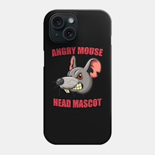 Angry Mouse Head Mascot  t shirt red Phone Case