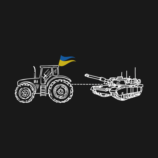 Funny tractor Ukraine Flag vs Tank by Rosiengo