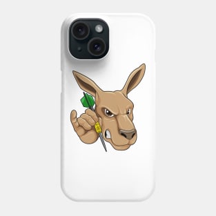 Kangaroo as Dart player with Dart Phone Case